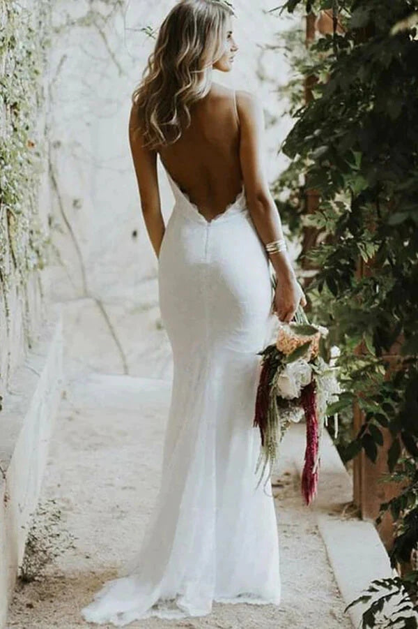 Mermaid wedding dress low back online