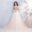 Pretty A Line Long Sleeves Tulle Appliques  Prom Dresses With Flowers ING69