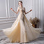 A Line Long Prom Dresses With Beading Formal Evening Gown INL30