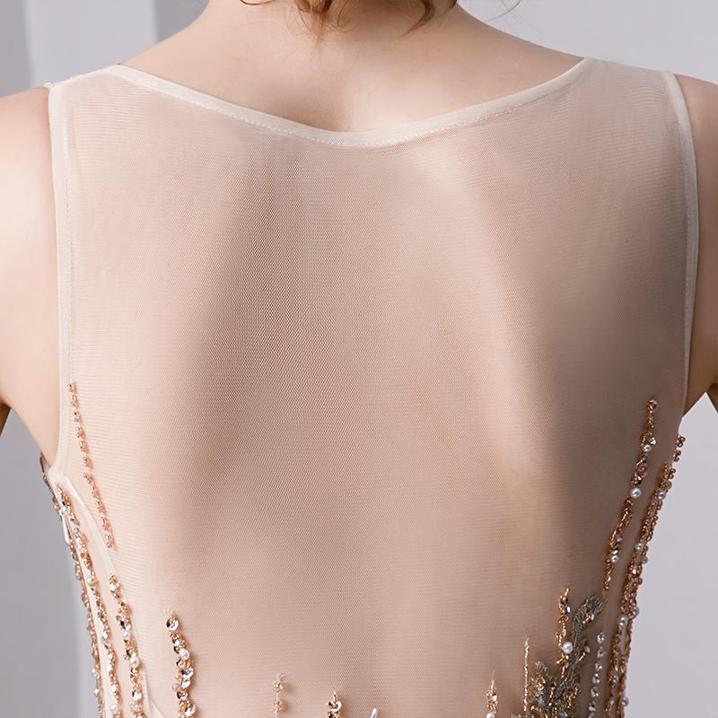 A Line Long Prom Dresses With Beading Formal Evening Gown INL30