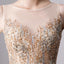 A Line Long Prom Dresses With Beading Formal Evening Gown INL30