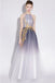 A Line Halter Tulle Long Prom Dresses With Appliques INL28