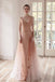 Ombre A Line Long Tulle Spaghetti Straps Prom Dresses With Beads INK60