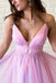 Ombre Spaghetti Straps Sleeveless A Line Prom Dress INO83