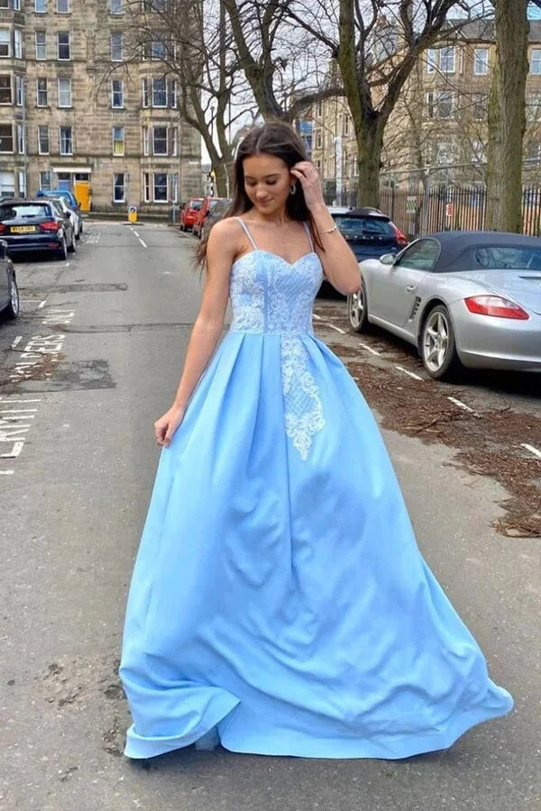 Light blue store evening dresses