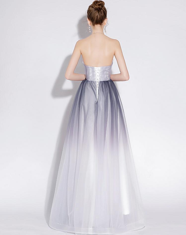 A Line Halter Tulle Long Prom Dresses With Appliques INL28