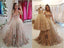 Spaghetti Strap A Line Floral Embroidery Prom Dresses Long Formal Party Dress INH48