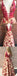Beautiful V neck Beaded Long A-line Red Floral Prom Dress IN911