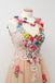 A-line Sleeveless Open Back Appliques Tulle Long Prom Dress Flowers INE81