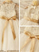 A-line Scoop Sleeveless Bowknot Floor-Length Tulle Flower Girl Dresses With Lace IN712