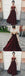 Sexy Halter Dark Burgundy Long Sleeveless Prom Dresses with Appliques IN733