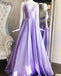 A-Line V-Neck Light Blue Spaghetti Straps Prom Dress with Pockets INJ10