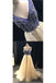 A Line V Neck Beading Tulle Long Prom Dress, Party Dresses INE84