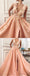 Charming V neck Long Prom Dress,Tulle Evening Party Dress with Flower INH55