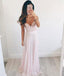 Chiffon A-Line Long Evening Dress, Lace Top Charming Prom Dresses INE24