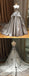 Vintage A Line Strapless Gray Cheap Appliques Long Prom Dress INF69