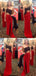 Black Lace One Shoulder Red Sexy Prom Dress,Long Party Dresses INE54