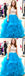 Beaded Organza Ruffles Ice Blue Ball Gown Prom Dress INE57