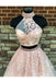 New A Line Two Pieces High Neckline Long Lace Formal Prom Dress IN732