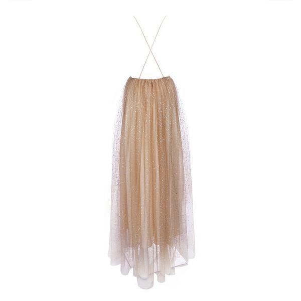 Charming A Line V Neck Spaghetti Straps Sequin Long Prom Dress INE44