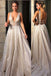 Sparkly Deep V Neck Wedding Dress Bridal Gown,Sequin Prom Dresses INF60