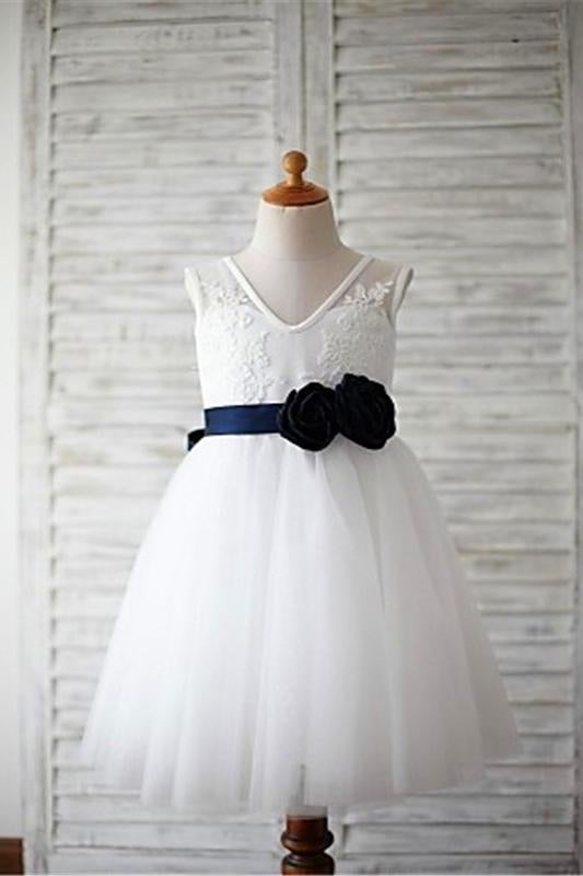 Tulle Flower Girl Dress,Flower Flower Girl Dresses,White Flower Girl Dress