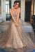 Spaghetti Straps Long Sequins Prom Dress A Line Evening Gown INH39