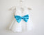 Light Ivory Blue Ribbon Lace Tulle Flower Girl Dress With Blue Sash/Bows IN209