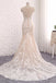 Unique Mermaid White Sleeveless Prom Dress,Lace Long Sweep Train Wedding Dress IN636