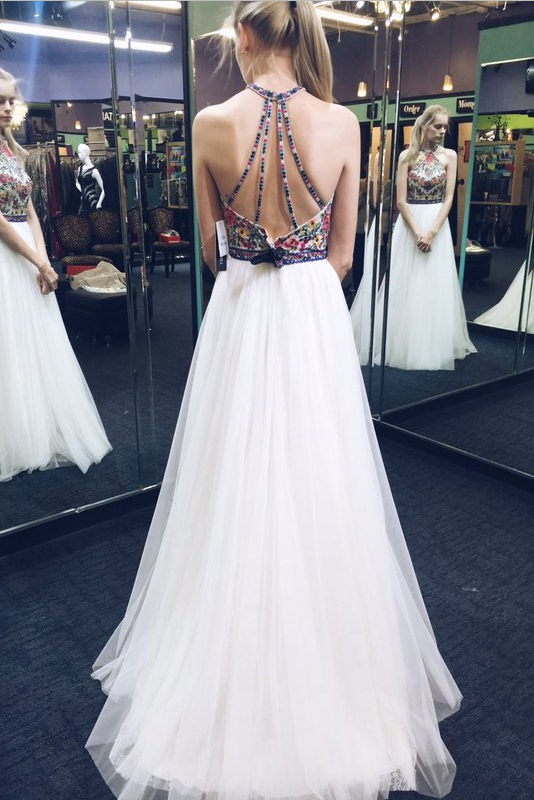 Halter Backless Princess Prom Dresses For Teens,Cheap Evening Dresses IN681