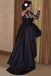 Black Long Sleeves Lace A Line High Low Plus Size Prom Dress IN657