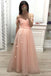 A Line Off the Shoulder Long Prom Dresses, Pleats Prom Gown With Flowers INJ20