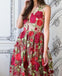Red Floral Embroidery See Through Long Elegant Formal Prom Dresses ING89