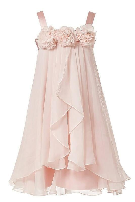 Princess Flower Girl Dress,Pink Flower Girl Dresses,Chiffon Flower Girl Dress