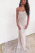 Spaghetti Straps Mermaid Ivory Lace Long Cheap Prom Dresses INN11