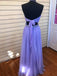 Two Piece Halter Backless Tulle Lavender Prom Dress with Lace Beading INI75