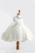 White Ball Gown Jewel Sleeveless Bowknot Long Satin Flower Girl Dresses IN700