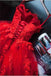 Charming Red Sweetheart Strapless Ball Gown Applique Tulle Long Prom Dress INE82