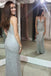 Shiny Mermaid Spaghetti Sheath Silver Long Sexy Prom Dresses ING35