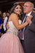 Princess Pink Sweetheart Strapless Tulle Ball Gown Beading Long Plus Size Prom Dress IN663