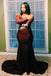 Mermaid Off-the-Shoulder Long Sleeves Lace Applique Plus Size Prom Dresses INF41