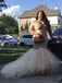 Cheap Mermaid Off-the-Shoulder Long Sleeves Applique Tulle Plus Size Dresses INF46