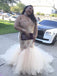 Cheap Mermaid Off-the-Shoulder Long Sleeves Applique Tulle Plus Size Dresses INF46