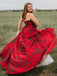 New Arrival Burgundy Sweetheart Floral Long Plus Size Prom Dresses with Pockets INH67