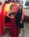 Appliques Beading Strapless Red A Line Chiffon See-through Fashion Prom Dress IN672