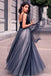Princess V-neck Tulle Floor-length A Line Beautiful Prom Dresses IN647