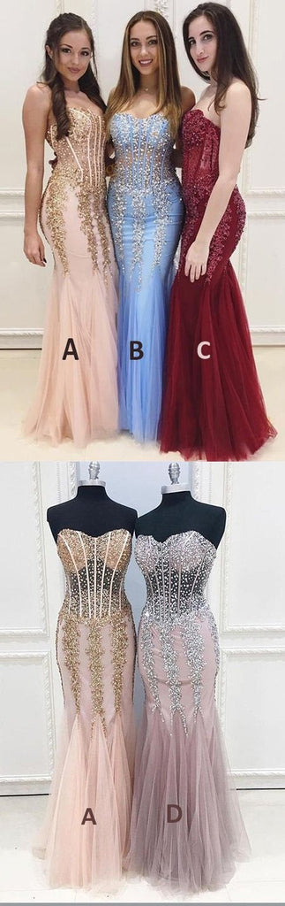 Long Cheap Sweetheart Prom Dress,See Through Mermaid Sexy Evening Party Dresses IN844