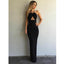 Sexy Open Back Mermaid Simple Cheap Black Long Prom Dresses INE50