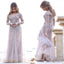 Chic A line Off-the-shoulder Long Sleeves Tulle Appliques Prom Dress IN991