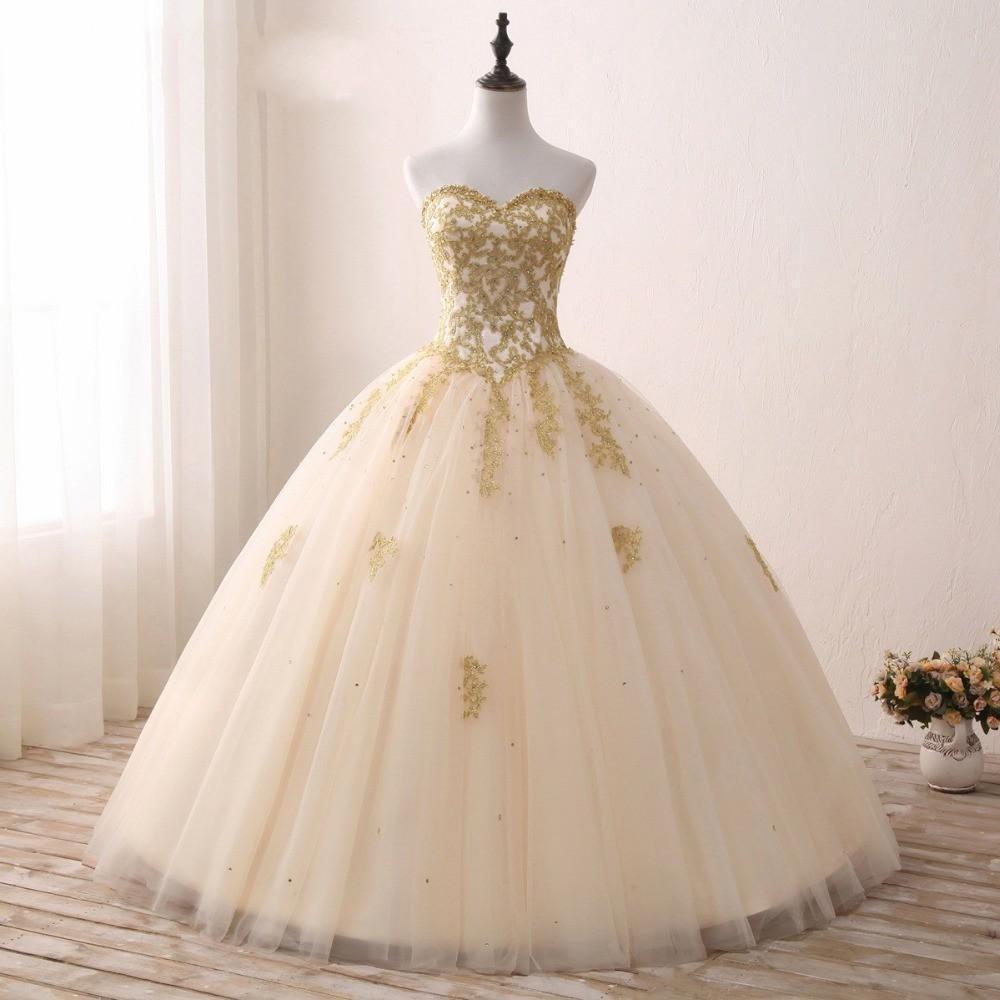 Sweetheart Tulle Long Ball Gown Prom Dresses With Appliques INH19